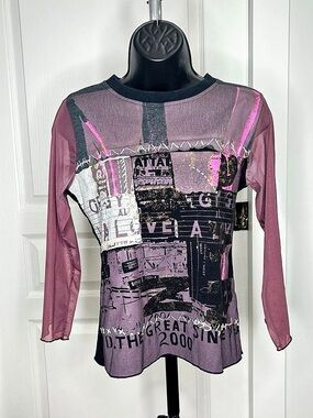 Vintage Bellessa mesh long sleeve top